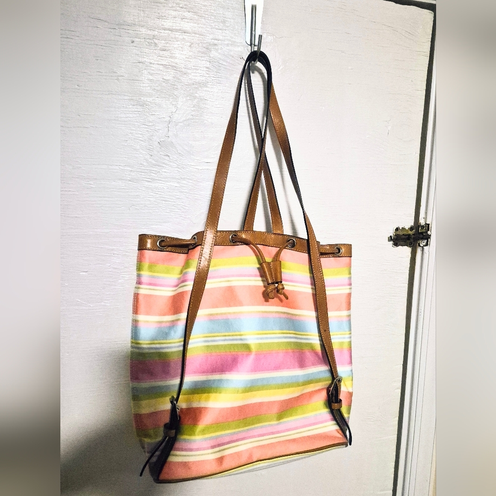 COACH: Striped Drawstring Backpack - Picture 4 of 9